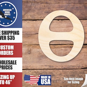 Unfinished Wood Bold Theta Shape - Craft - up to 36&quot; DIY
