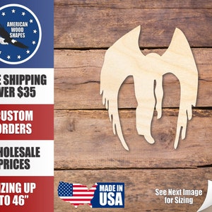 Unfinished Wood Mothman Shape - Craft - up to 36&quot;