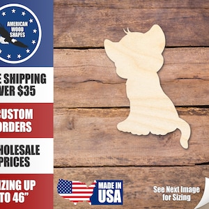 Unfinished Wood Cute Lion Cub African Wildlife Shape - Craft - up to 36&quot; DIY