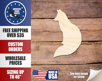 Unfinished Wood Fox Silhouette - Craft- up to 24" DIY