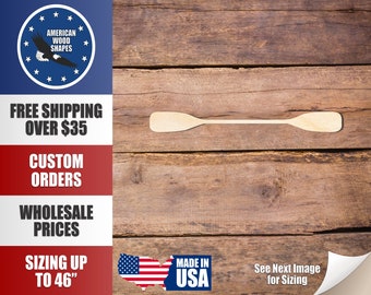 Unfinished Wood Kayak Oars Silhouette - Craft- up to 24" DIY