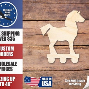 Unfinished Wood Trojan Horse Shape - Toy - Greek History - Craft - up to 24&quot; DIY