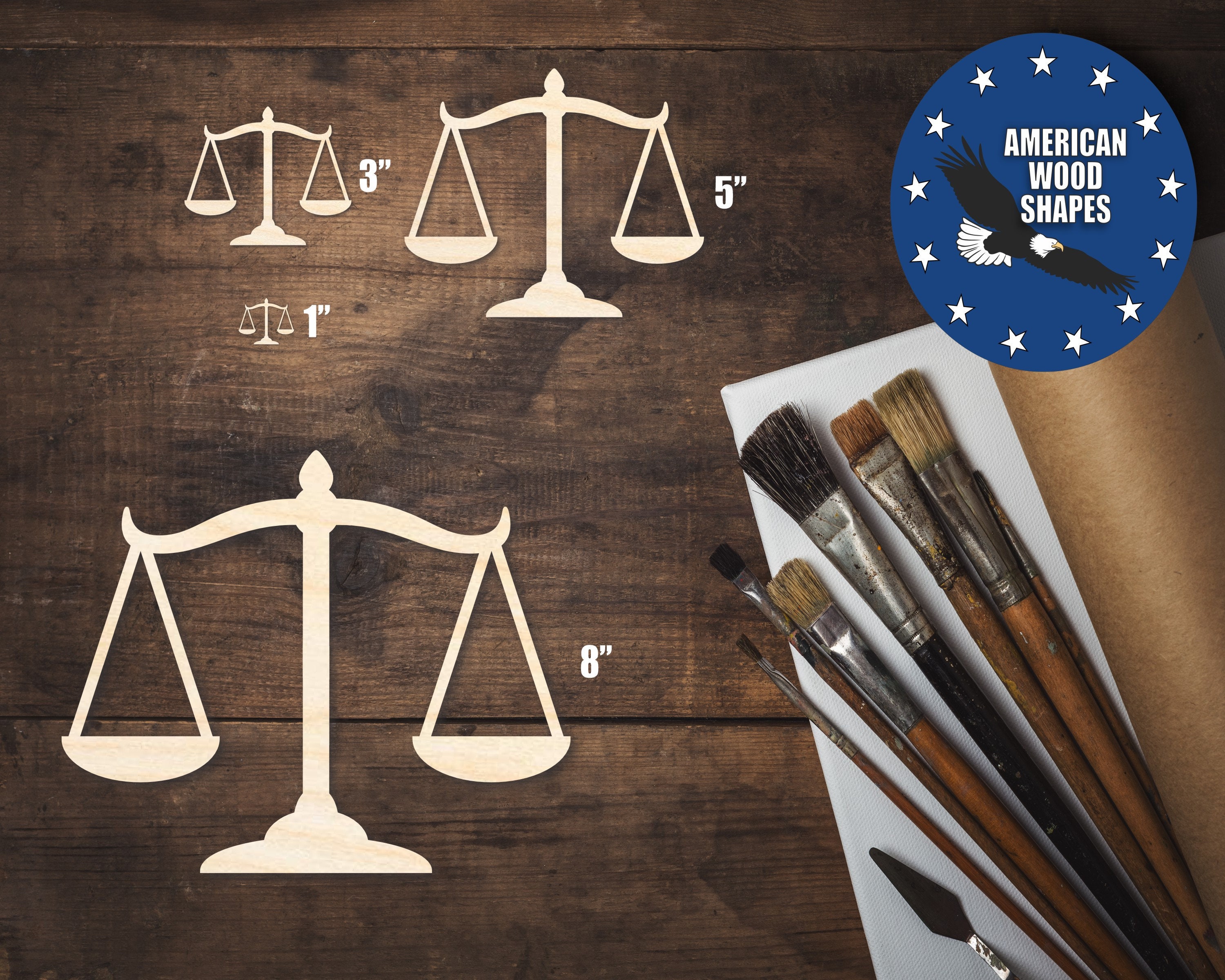 Justice Craft Unfinished Wood Scales of Justice Shape - Law - Courthouse - Craft - up ...