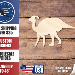 Unfinished Wood Hadrosaurid Duck Bill Dinosaur Silhouette - Craft- up to 24&quot; DIY