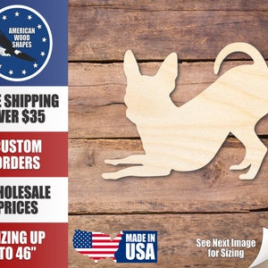 Unfinished Wood Chihuahua Dog Silhouette - Craft- up to 24&quot; DIY