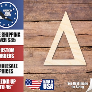 Unfinished Wood Bold Delta Shape - Craft - up to 36" DIY