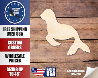 Unfinished Wood Seal Silhouette - Craft- up to 24" DIY