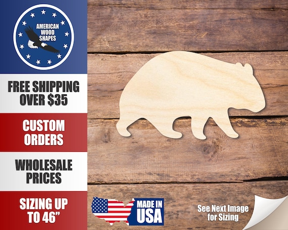 未完成の木製ウォンバット型 - クラフト - 最大 36 インチ DIY - Etsy 日本