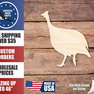 Unfinished Wood Guinea Fowl Shape - Craft - up to 36&quot; DIY