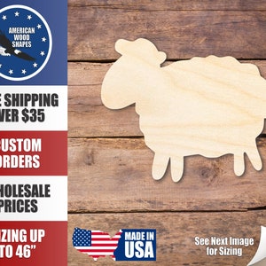 Unfinished Wood Cute Sheep Shape - Craft - up to 36&quot;