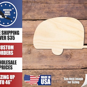 Unfinished Wood Camping Trailer Shape - Craft - up to 36&quot; DIY