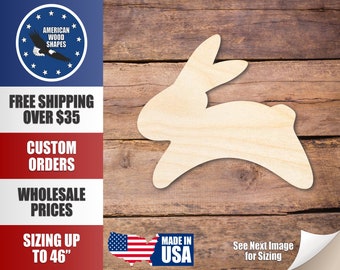 Unfinished Wood Simple Bunny Shape - Craft - up to 36" DIY