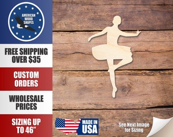 Unfinished Wood Ballerina Silhouette - Craft- up to 24" DIY