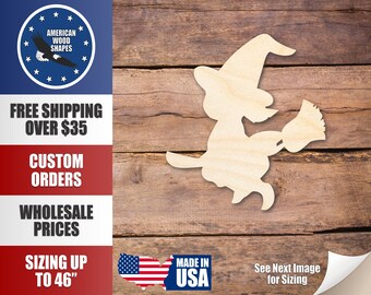 Unfinished Wood Witch Shape - Craft - tot 36" DIY