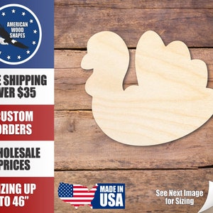 Unfinished Wood Cute Turkey Silhouette - Craft- up to 24&quot; DIY