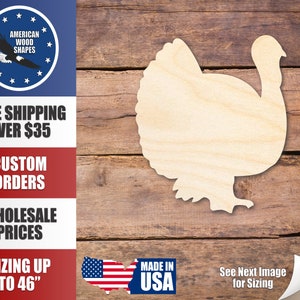 Unfinished Wood Turkey Shape - Craft - up to 36&quot; DIY