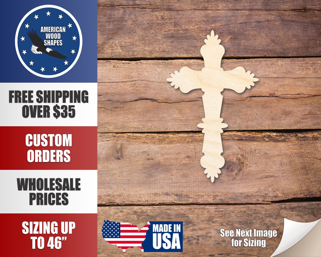 Unfinished Wood Catholic Cross Shape - Easter - Christian - Craft - up ...