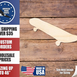 Unfinished Wood Skateboard Silhouette - Craft- up to 24&quot; DIY