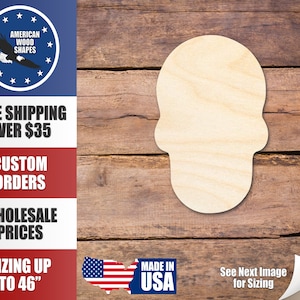 Unfinished Wood Sugar Skull Silhouette - Craft- up to 24" DIY