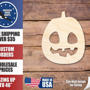 Unfinished Wood Carved Pumpkin Shape - Craft - up to 36&quot;