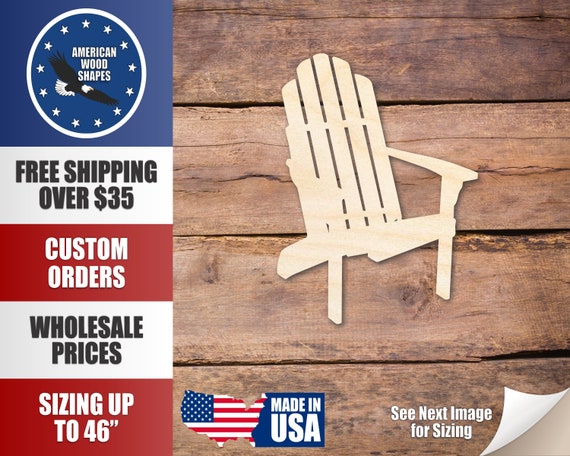 Unfinished Wood Adirondack Chair Silhouette Craft up to 24 DIY not