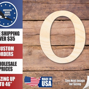 Unfinished Wood Bold Omicron Shape - Craft - up to 36" DIY