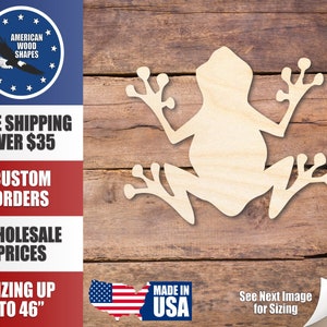Unfinished Wood Tree Frog Silhouette - Craft- up to 24&quot; DIY