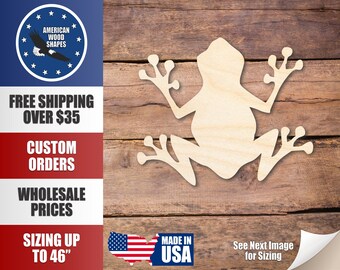 Unfinished Wood Tree Frog Silhouette - Craft- up to 24" DIY