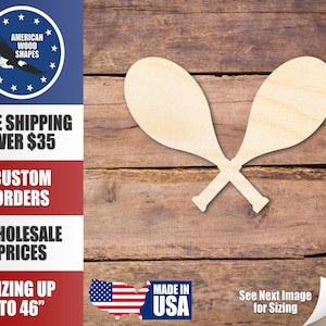 Unfinished Wood Crossed Tennis Rackets Shape - Craft - up to 36" DIY