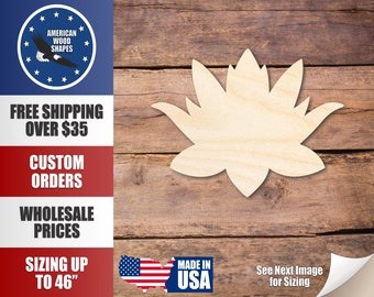 Unfinished Wood Lotus Flower Shape - Craft - up to 36" DIY