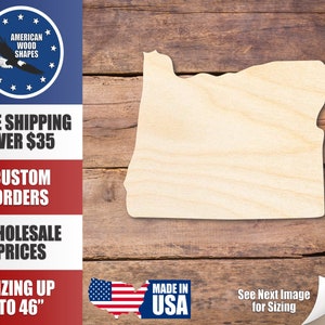 Unfinished Wood Oregon or Craft Borders State Shape - Craft - up to 36&quot; DIY