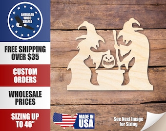 Unfinished Wood Witches Brewing Scene Shape - Craft - tot 36"