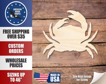 Unfinished Wood Crab Silhouette - Craft- up to 24" DIY