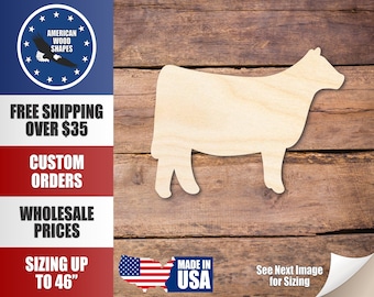 Unfertige Holz Kuh Kalb Silhouette - Handwerk- bis zu 60 cm DIY