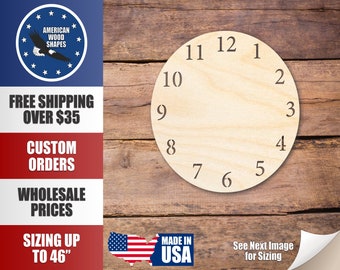 Unfinished Wood Clock Silhouette - Craft- up to 24&quot; DIY