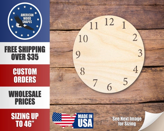 Unfinished Wood Clock Silhouette - Craft- up to 24" DIY