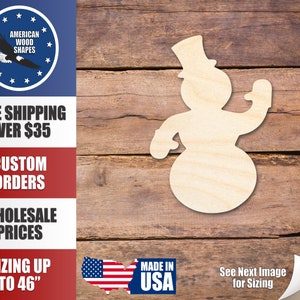 未完成の木製フレンドリーな雪だるまの形 - クラフト - 最大 36 インチ DIY