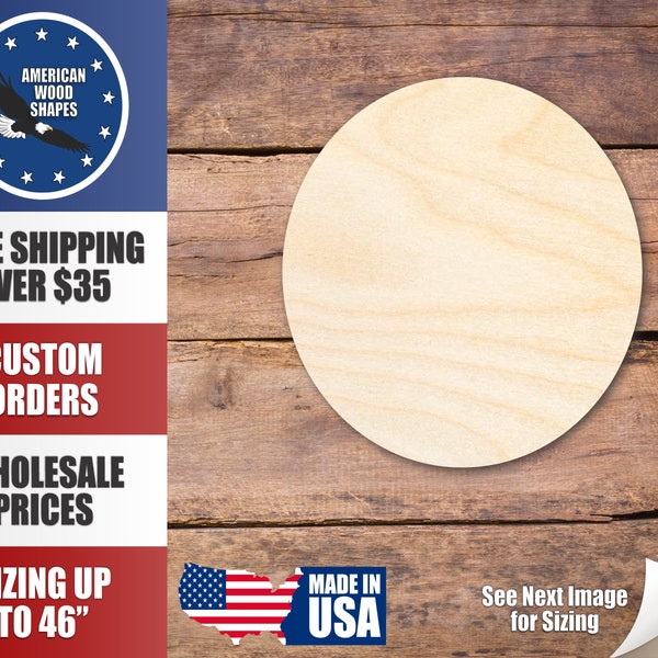 Unfinished Wood Circle Shape - Craft - up to 24" DIY Wood Round