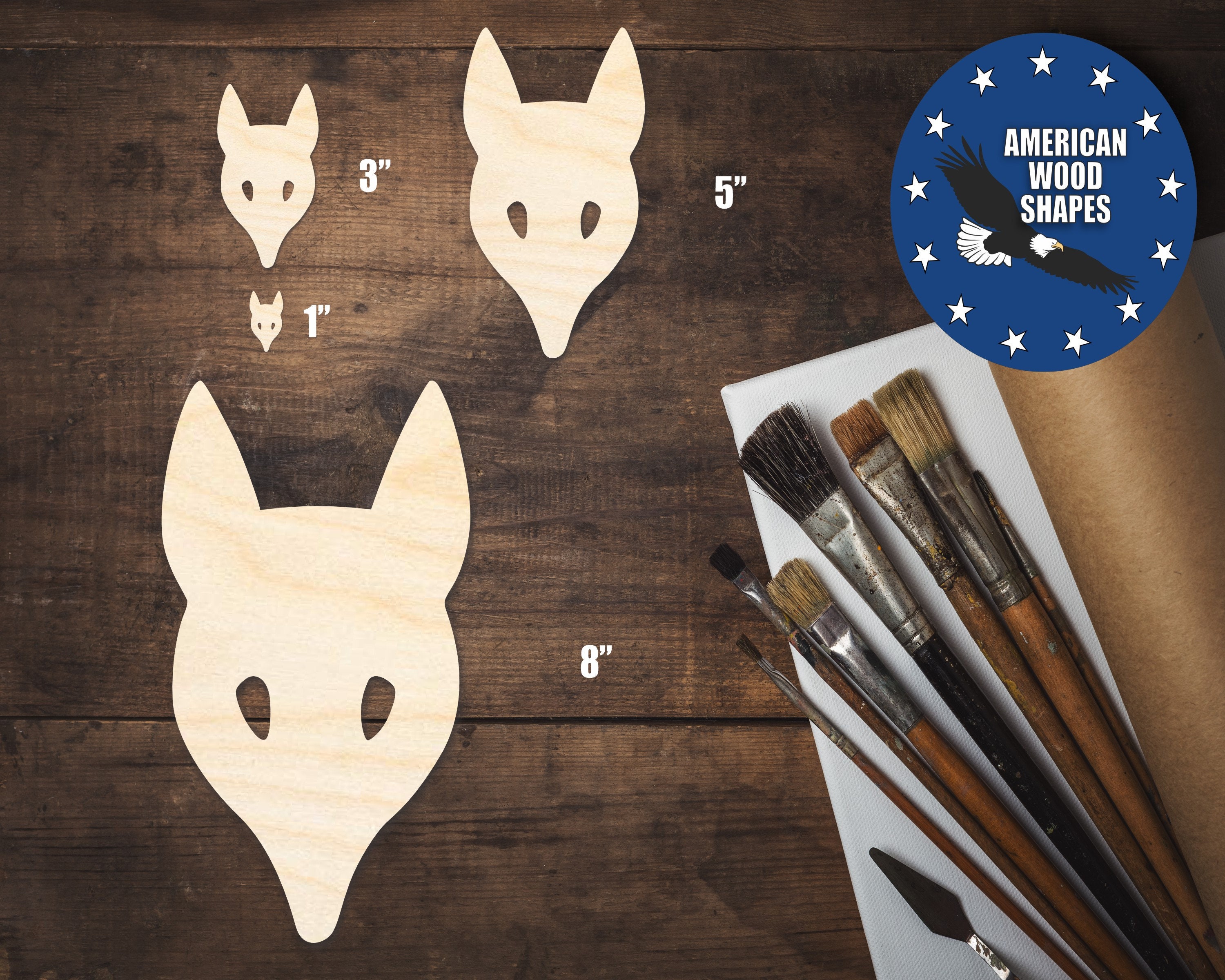 Fox Mask Shape Unfinished Wood Fox Head Mask Shape - Craft - up to 36