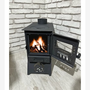 Indoor Wood Burner Stove Multifunctional Kitchen Living Room Stove for Heating Stovetop Cooking Baking Oven Eco Design Rustic Aesthetic