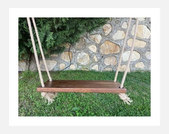 Wooden Tree Swing: FSC Certified, Poly-Hemp Rope