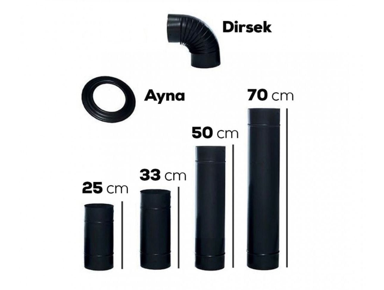 Black Matte Steel Stove Pipe: 5.1'' Fireplace Tool