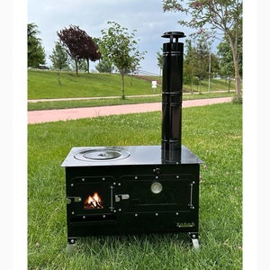 Wood Stove with Oven: Camping, Caravan, Chalet, Fishing, Boat, Cabin
