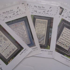 4 My Big Toe Designs Counted Cross Stitch Paper Pattern Lot