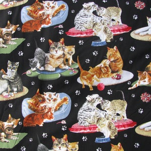 Rare Multi Breed Cats and Kittens by Elizabeth's Studio Cat Fabric by the Yard