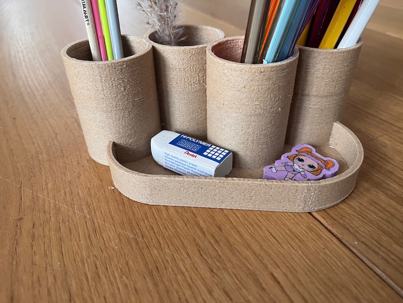 Desk Organizer, 3D Printing, Biodwood, Multifunctional Container for