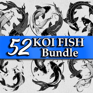 Lot de poissons Koi SVG : 13 modèles de carpes exotiques (téléchargement numérique)