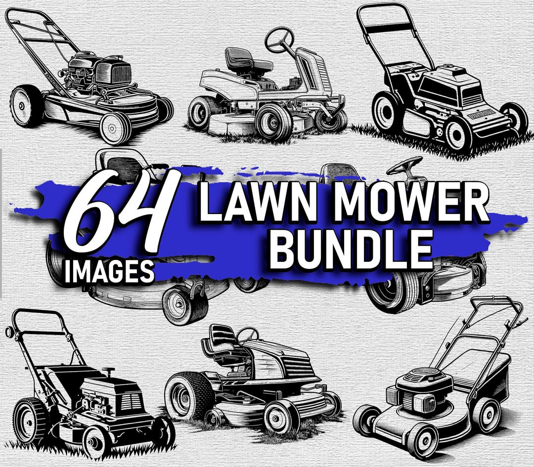 Lawn Mower Bundle for Laser Engraving Push Mower Logo Landscaping ...
