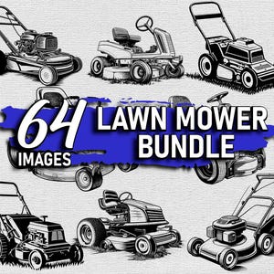 Rasenmäher Bundle für Lasergravur Schiebemäher Logo Landschaftsbau Clipart Hofarbeit Aufkleber Rasen Service Cricut SVG png dxf eps