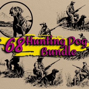 Jagdhund Bundle SVG Jäger und Hund Logo Jäger und Hund Druckbarer Hundekopf Vektor Majestätischer Hund Laser Gravur eps Jagdhund Cricut Datei